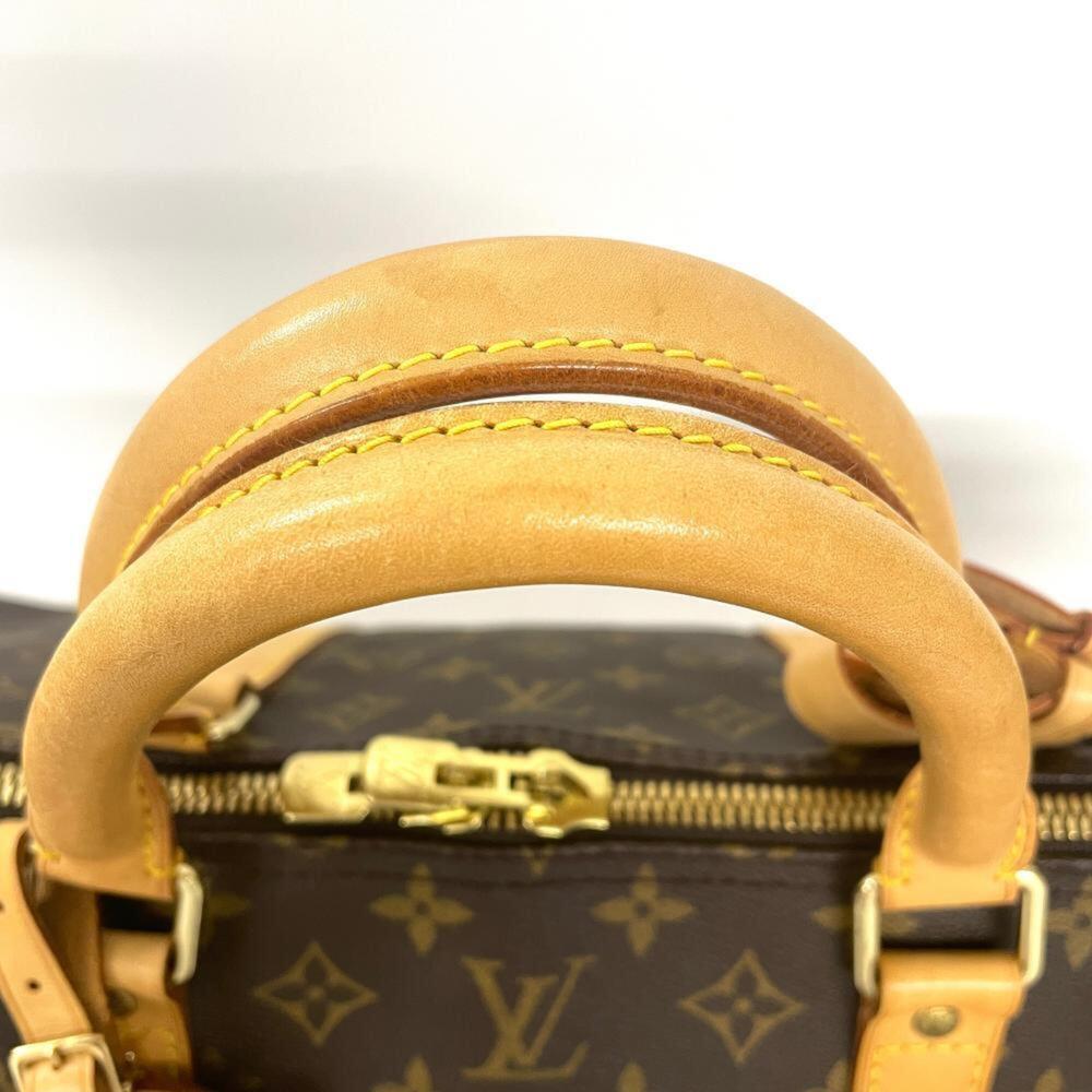 LOUIS VUITTON Brown Monogram Leather Keepall 60 Boston Bag - Picture 4 of 9